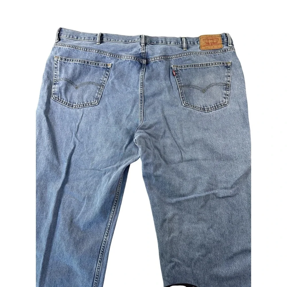 Levi's 550 Jeans Mens 50x30 Blue Relaxed Tapered Fit Light Wash Denim Casual